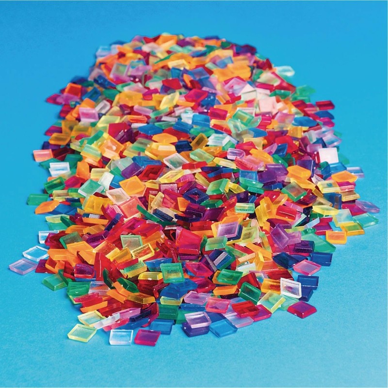 S&S Worldwide Color Splash Square Plastic Tile Assortment, 3/8" Length,