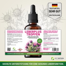 DKT-Natura Leberplus Tropfen - Unterstützt Leberentgiftung, gegen Fettleber (50 ml, ohne Alkohol)