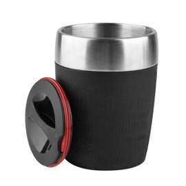 Emsa 514514 Isolating Drinking Cup, Enjoying Mobil, 200 ml, Rotary Drinking, Black, Travel Cup