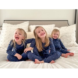 Owlivia Toddler Pajamas, 100% Organic Cotton Baby Long Sleeve Pajama Sets, Boy Girl 2-Piece Sleepwear(5 Years, Starry Sky)