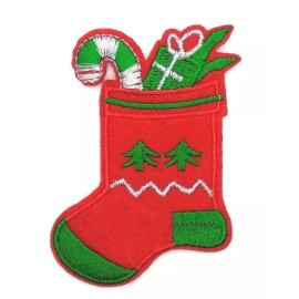 unbranded X'mas Santa's Elf Legs Socks Boots Shoes Iron On Embroidered Patch Applique 082
