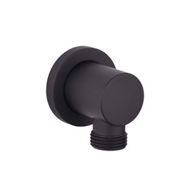 Keenware KSA-186 Lunar Luna Brass Shower Round Wall Elbow Outlet, Black