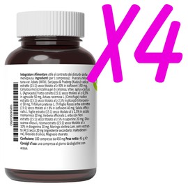 Rimedio Menopausa 400 Compresse - Trifoglio Rosso Agnocasto Cimicifuga Kudzu Moringa Dioscorea Verbena - Isoflavoni Naturali - Controllo della Sudorazione e del Peso, Relax Mentale
