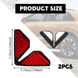 Lyxheth 2PCS Car Door Corner Protector Edge Guard, Car Door Edge Protector, Carbon Fiber Anti-Collision Cars Door Corner Trim, Self-Adhesive Doors Corner Scratch Sticker Film for Cars (Red)