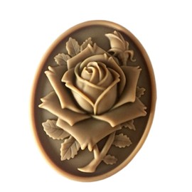 Grainrain Silicon Soap Mold Handcraft DIY 3D Candle Resin Mould for Handmade Soap Oval Rose Flower (14240)