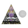 mookaitedecor Amethyst Stone Crystal Pyramid with Obsidian Tumbled Stones Crystal