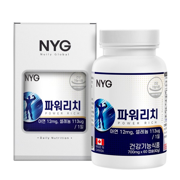 NYG Newilly Power Rich Zinc Selenium 60 Capsules / NYG뉴일리