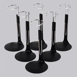 UCanaan 6 Pcs Doll Stand - Action Figure Stands with Expandable Waist Wire for 8"-14" Dolls doll stands for 8 to 12inch dolls Suitable for 1/6 Dolls Accessories，action figure stand-Black