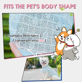 Trodalo 2 Pack Dog Shirts,Breathable Mesh Dog Clothes for Small Dogs and Cat Lightweight Soft Pet Sleeveless Vest for Spring Summer Autumn