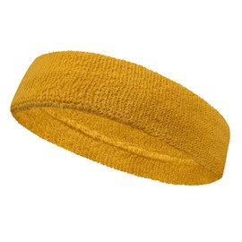 COUVER Premium Quality Stretchable SportsAthletic Golden Yellow Terry Head Sweatband(1 Piece)