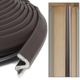 vibedor 26 Ft Weather Srtipping Door Seal, V-Shaped Replacement Door Seal Strip Soundproof Q Foam Weather Stripping for Door Frame and Card Slot Large Gap(Brown)