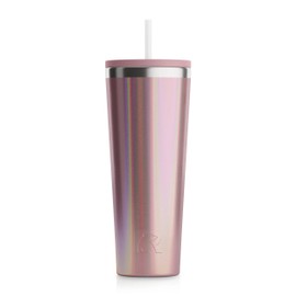 RTIC 28oz Everyday Tumbler Insulated Stainless Steel Portable Travel Coffee Cup with Straw, Spill-Resistant Lid, BPA-Free, Hot and Cold Drink, Ceramic Lining, Snapdragon Glitter
