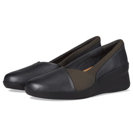 Clarks Women's Suttyn Walk Loafer, Dark Pewter Metallic Leather, 6.5 Wide