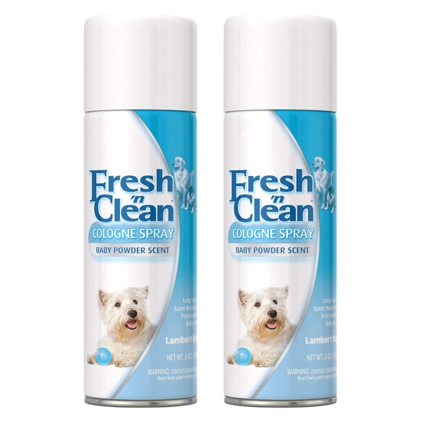 PetAg Fresh 'n Clean Cologne Spray - Baby Powder Scent Dog Spray - Keeps Pets Smelling Fresh - 6 oz - 2 Pack