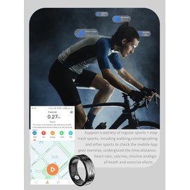 Smart Ring Men Women Health Ring Heart Rate Monitor SP-O2 Sleep Monitor Fitness Tracker Rings for Men Gesture Control Pedometer Step Counter Waterproof Compatible with Charging Case ios Android Phones