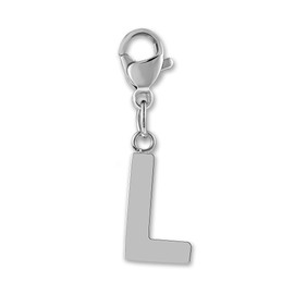 GD GOOD.designs Letter Pendant with Lobster Clasp – Chain Pendant Initial Charm Made of Stainless Steel I Surgical Steel Pendant for Charm Bracelet – Valentine's Day Gift for Him and Her, Stainless