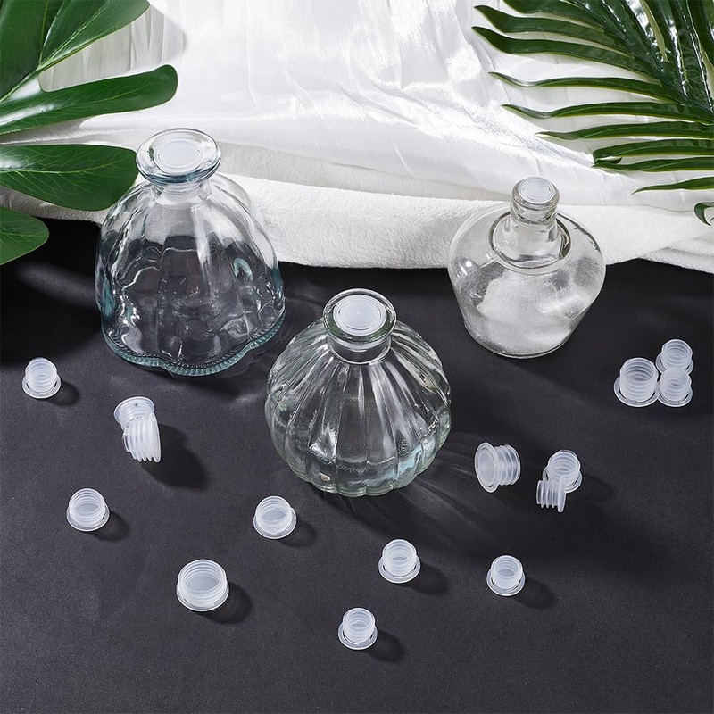GORGECRAFT 50PCS 5 Sizes Clear Plastic Stopper with Pull Tab