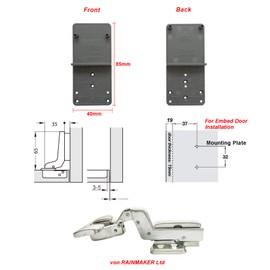 LOOTICH 105 Degree Fixed-On Inner Stop Pot Hinge Standard Hinges with Automatic Closing Integrated Hydraulic Damping Hinges Kitchen Cabinet Wardrobe Cabinet Door Furniture Pack of 8