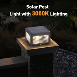 MVBT Solar Post Lights 9.84" Outdoor Pillar Lamp, Modern Column Cap Light IP54 Waterproof Led Fence Deck Gate Lantern Patio Landscape Lighting for Outside Yard Gardern Entrance Mailbox Driveway Decor