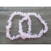 NATURAL ROSE QUARTZ STONE GEMSTONE STRETCHY CHIP BRACELET