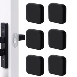 Door Stopper Wall Protector, Wall Shield Bumper Guard from Door Knobs,Sturdy Self Adhesive,Soft and Transparent,Washable Reusable Shock Absorbent Gel for Home Office (6, Black)