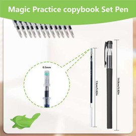 Magic Grooved Writing Practice Pen,Disappearing Ink Magic Pen for Grooved Handwriting Practice Book,Reusable Tracing Books with Erasable Magic Pens