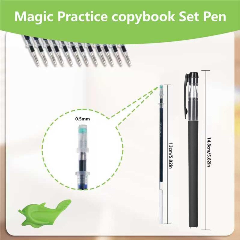 Magic Grooved Writing Practice Pen,Disappearing Ink Magic Pen for Grooved