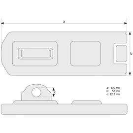 ABUS Diskus Hasp 140/120 – Device for Padlocks – for Hinged Doors – 05315 – ABUS Security Level 8 – Silver