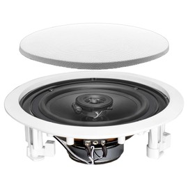 OSD Audio 6.5" in Ceiling Stereo Speaker Pair 125W 2-Way, Pivoting Tweeter, Paintable Grille ICE610