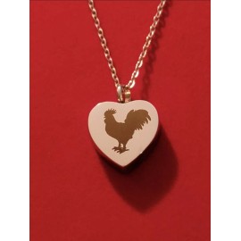 Cremation Jewelry,  Urn Necklace, Silver Chicken Urn Necklace,  Rooster Necklace