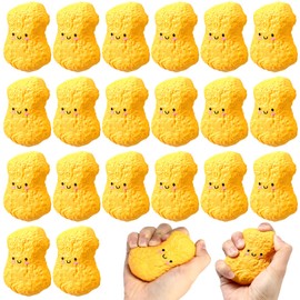 Gemscream 20 Pcs Chicken Nuggets Stress Balls for Adults Funny Inspirational Stress Reliever Squeezable Mini Foam Balls Motivational Funny Stress Relief Gifts Appreciation Gifts