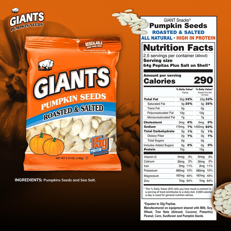 GIANTS Pumpkin Seeds - Pumpkin Seeds in Shell, Pumpkin Seeds