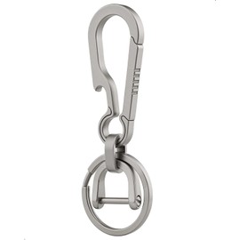 PJYTAC Titanium Carabiner Heavy Duty Keychain Quick Release Key Clip Bottle Opener Small Carabiner for Car Keys with Titanium Key Ring for Men and Women