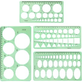 4PCS Circle Drawing Template - Premium Plastic Geometric Stencils for Architectural, Mathematical, and Design Projects - Perfect for Measuring and Creating Precise Circles