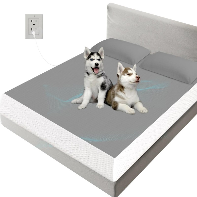 GRUENERDE Grounding Bed Sheets Grounding Fitted Sheet Queen Conductive Grounding