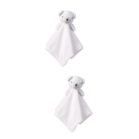 Totority 2pcs Plush Toy Towels Towls Comforter Teething Comforter Blanket Compagnie Toy Muslin Blanket Soother Blanket Animal Comfort Blanket Soothing White