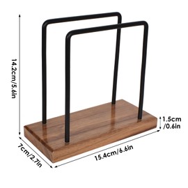 Napkin Holder for Tables, Metal and Wood Napkin Rack, Serviette Holder Black, Vertical Paper Serviette Dispenser, Serviette Holder with Wooden Base, for Kitchen, Restaurant, Cafes