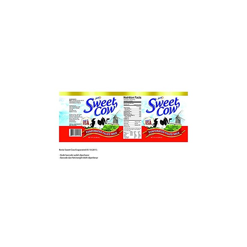 Jans Sweet Cow Evaporated Milk, 13.7 oz (Pack of 24)