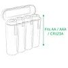 10 cajas de almacenamiento para pilas AA/AA/CR123A, color negro