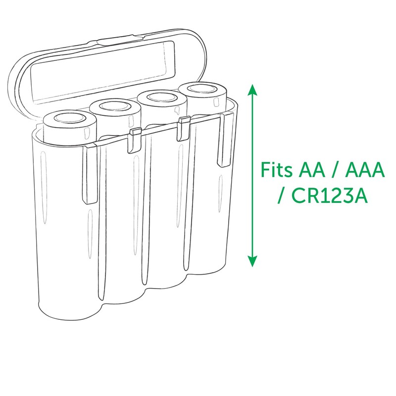 10 cajas de almacenamiento para pilas AA/AA/CR123A, color negro