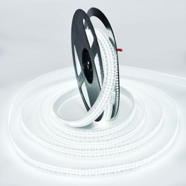 HAASHADA Double Row LED Strip Light, Daylight White 6500K Super Bright Dimmable Waterproof DC 12V 16.4ft/5m SMD 2835 2400 LEDs Strip Tape Light Ribbon for Home Room Lighting Decoration