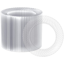 FOCUSLINE 7 Inch Clear Plastic Plates, 100 Count Disposable Heavy Duty Salad Dessert Plates, Premium Hard Plastic Plates Fancy Disposable Clear Plates for Weddings, Parties