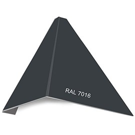 SixBros. Aluminium eaves sheet, gutter hanging, gutter plate, roof plate, colour coated, wet paint, 16.5 cm/0.8 mm, 2000 mm, grey, RAL 7016