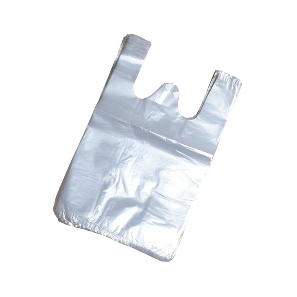 100Pcs Plastic Vest Carrier Bags 10 x 15 inch Transparent