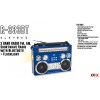 QFX Blue Portable Retro AM/FM/SW 3-Band Radio With Flashlight Bluetooth