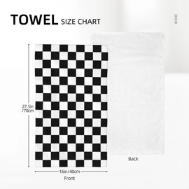 hsbolediy Black Checkered Decorative Hand Towels Dish Towels 27.5×16 in for Party Bathroom Bedroom, White Plaid Kitchen Towels for Cooking Baking Home Decor