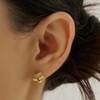 Gold&Deer 14K Goldfield Knit Twisted One-Touch Earrings White Gold /