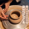 sourcing map 2pcs Wood Clay Roller 4" Snowflake Star Pattern