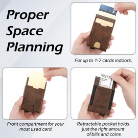 SkaTtesKai Wallet, Texture: dark brown, Minimalist