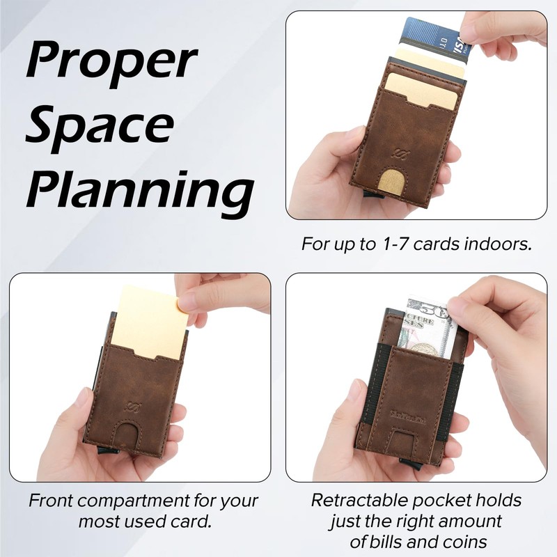 SkaTtesKai Wallet, Texture: dark brown, Minimalist